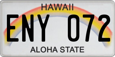 HI license plate ENY072