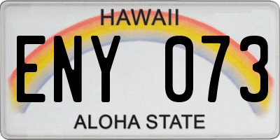 HI license plate ENY073