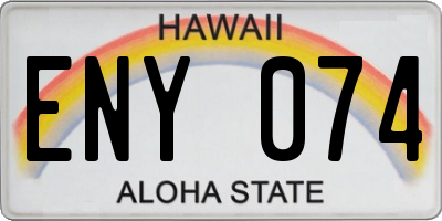 HI license plate ENY074