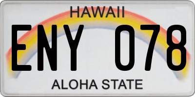 HI license plate ENY078