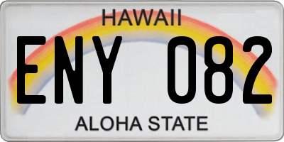 HI license plate ENY082