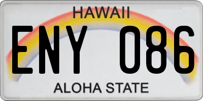 HI license plate ENY086