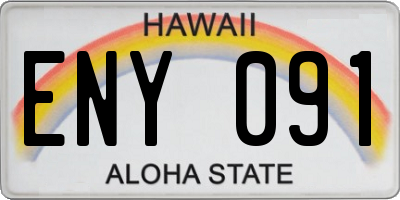 HI license plate ENY091