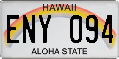 HI license plate ENY094