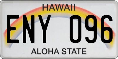 HI license plate ENY096