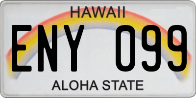 HI license plate ENY099