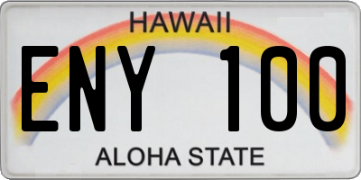 HI license plate ENY100