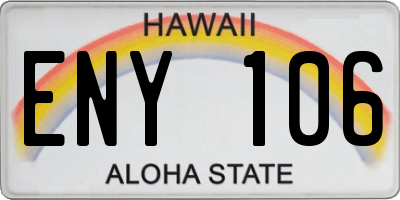 HI license plate ENY106