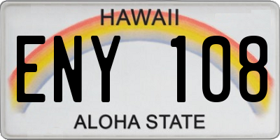 HI license plate ENY108