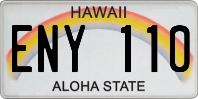 HI license plate ENY110