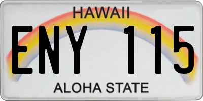 HI license plate ENY115