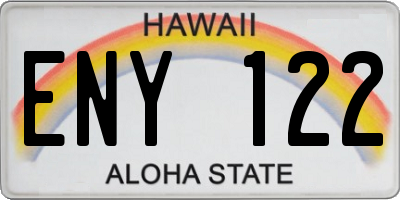 HI license plate ENY122