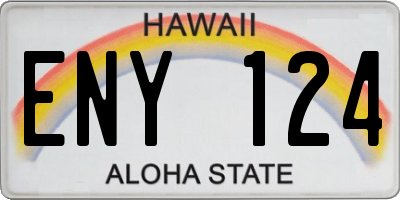HI license plate ENY124