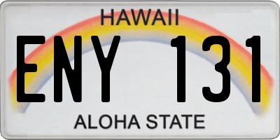 HI license plate ENY131