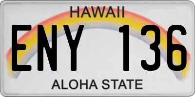HI license plate ENY136