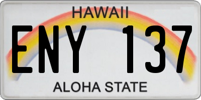 HI license plate ENY137
