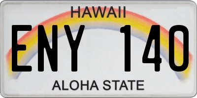 HI license plate ENY140