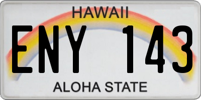 HI license plate ENY143