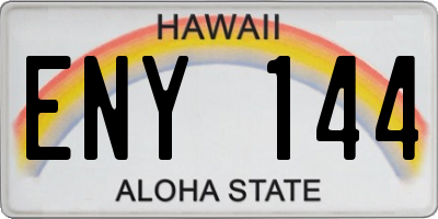 HI license plate ENY144