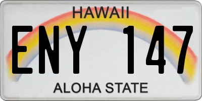 HI license plate ENY147