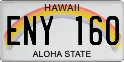 HI license plate ENY160
