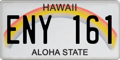 HI license plate ENY161