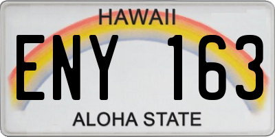 HI license plate ENY163