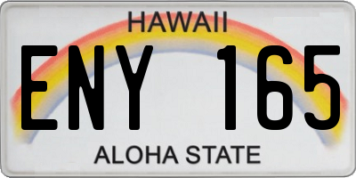 HI license plate ENY165