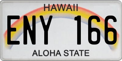 HI license plate ENY166