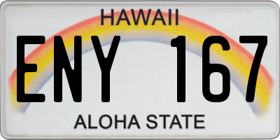 HI license plate ENY167
