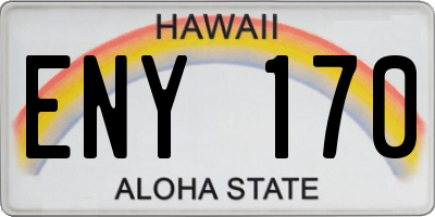 HI license plate ENY170