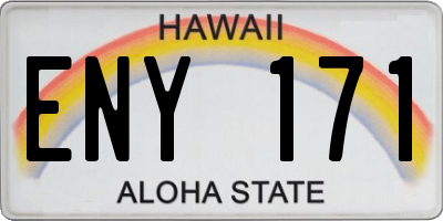 HI license plate ENY171