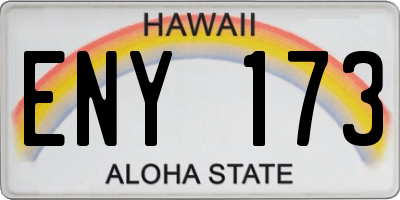 HI license plate ENY173