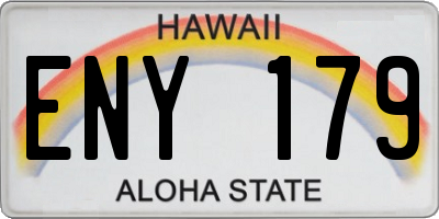 HI license plate ENY179