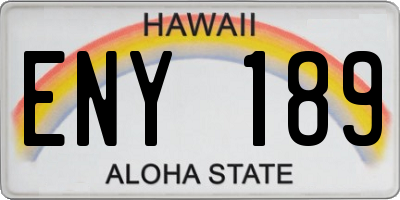 HI license plate ENY189