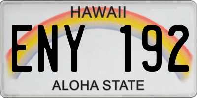 HI license plate ENY192