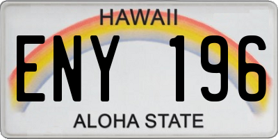 HI license plate ENY196
