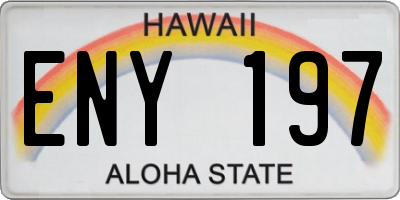 HI license plate ENY197
