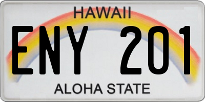 HI license plate ENY201