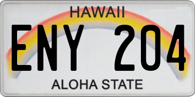 HI license plate ENY204