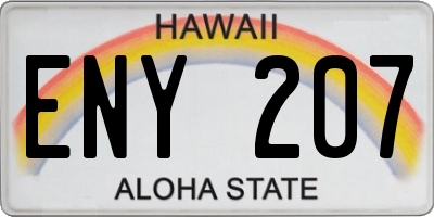 HI license plate ENY207