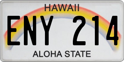 HI license plate ENY214