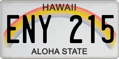HI license plate ENY215