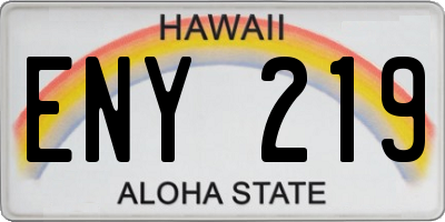 HI license plate ENY219