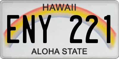 HI license plate ENY221