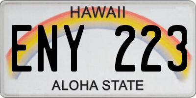 HI license plate ENY223