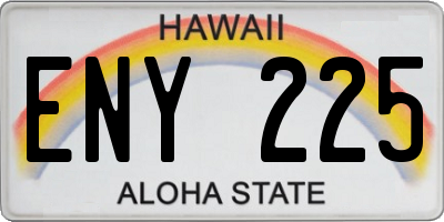 HI license plate ENY225