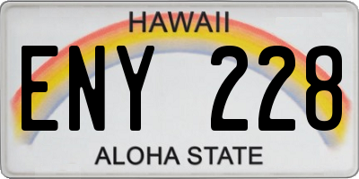 HI license plate ENY228