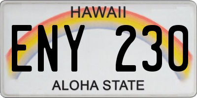 HI license plate ENY230