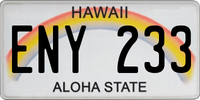 HI license plate ENY233